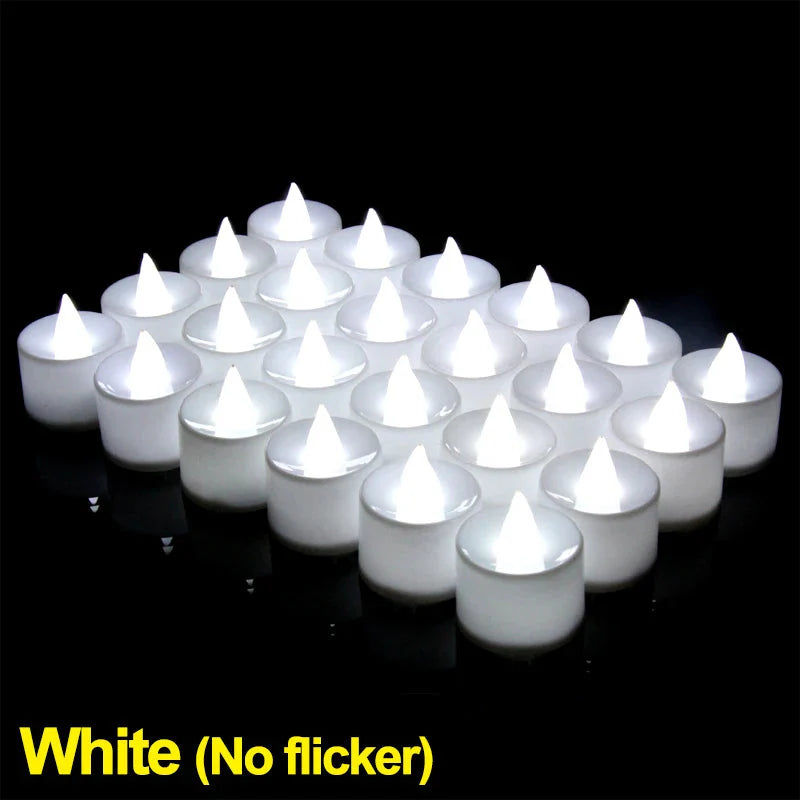 1/6/12Pcs Flameless LED Tea Light Candles – Battery-Powered, Safe, and Reusable for Weddings, Parties, and Home Décor