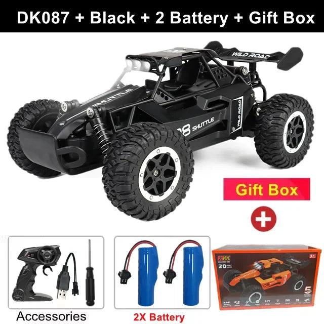 1:16 RC Drift Racing Car - High-Speed Off-Road Alloy Truck with LED Lights, 20KM/H, 2.4G Radio Control for Kids & Adults