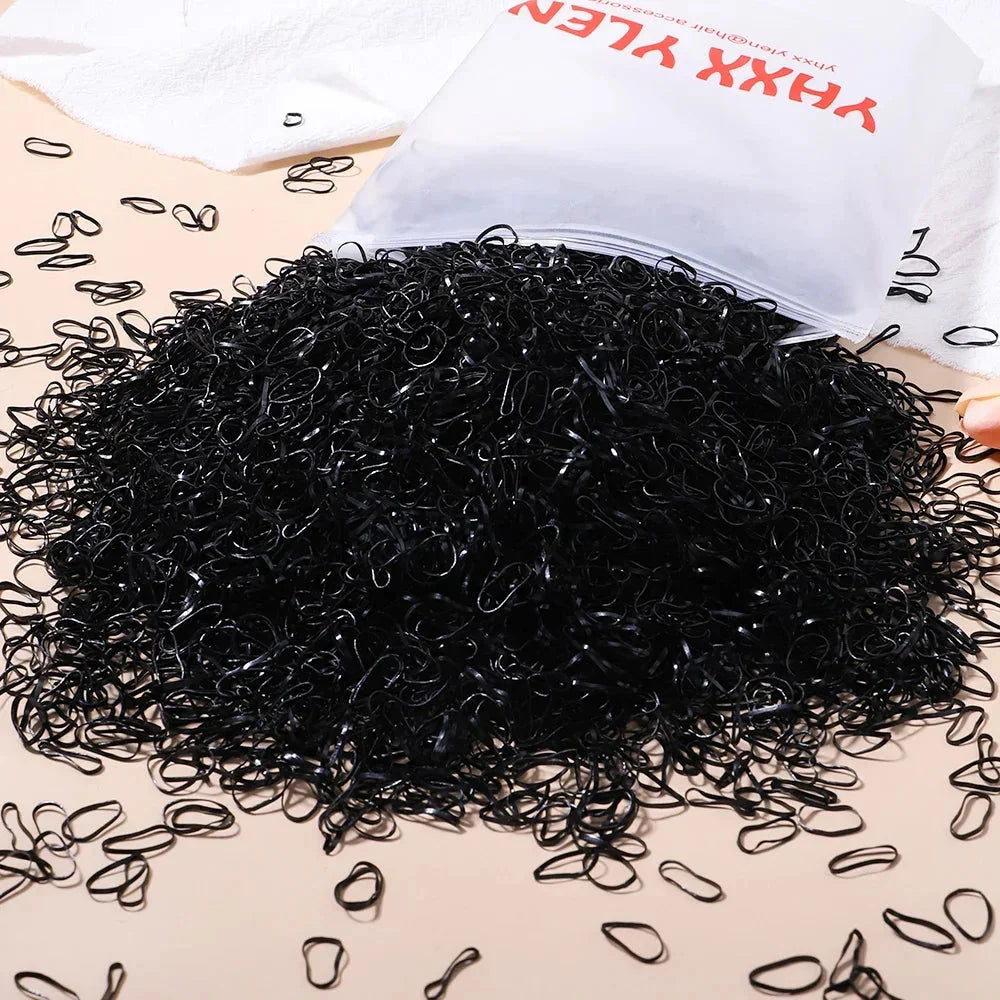 500/1000Pcs Colourful Hair Ties for Girls Kids Ponytail Holder Bands