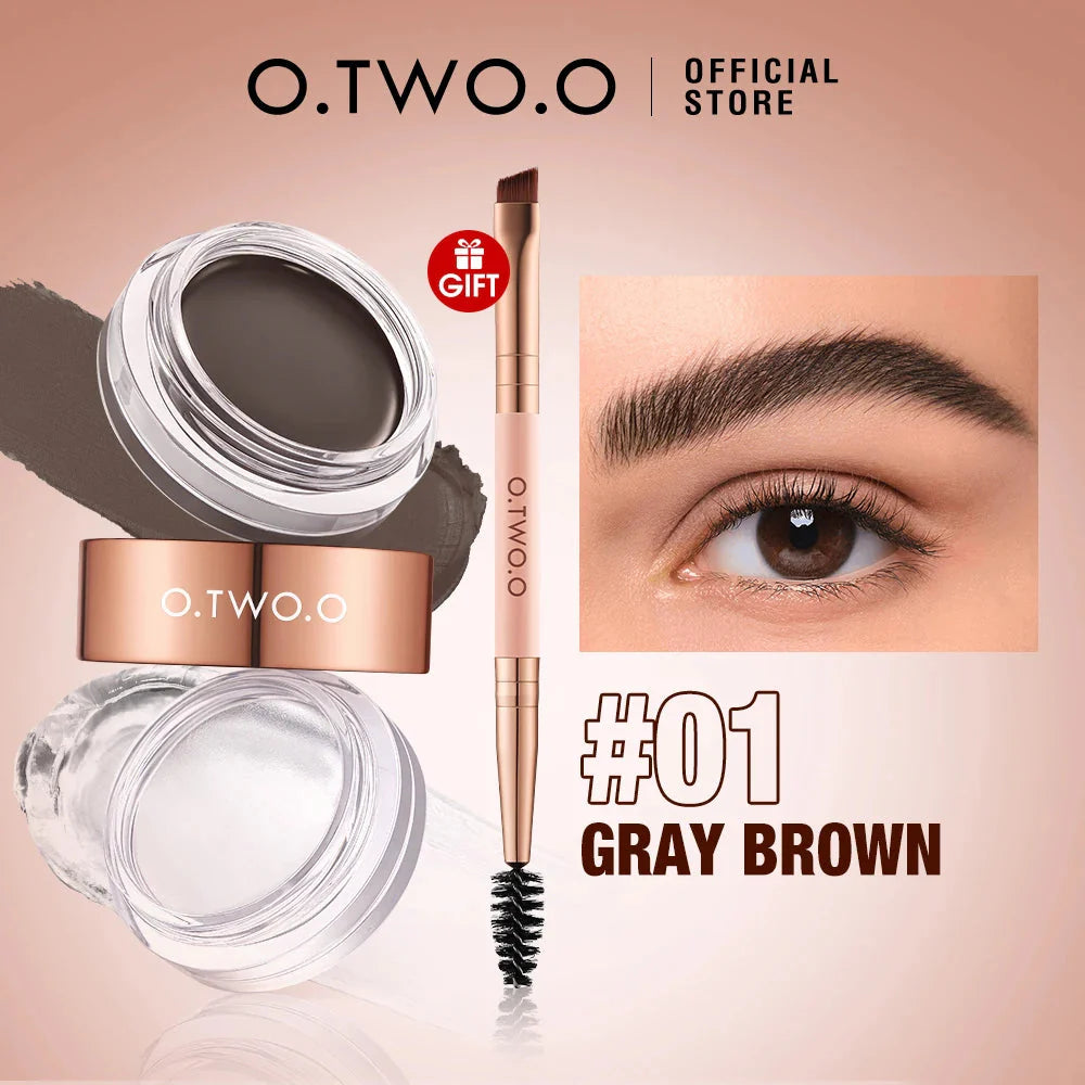 Waterproof Eyebrow Pomade Brow Gel 2-in-1 Long-Lasting Tint