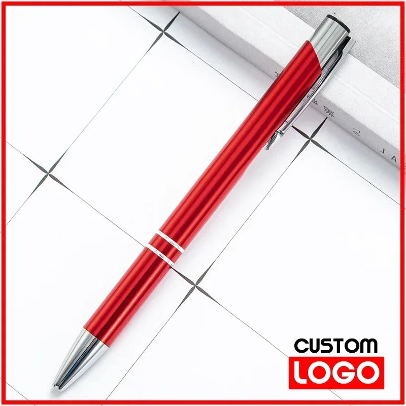 100pcs/lot Hot Sell Metal Ballpoint Pen Support Custom Logo Advertising Wholesale Personalized Pen Advertising Promotional Gift