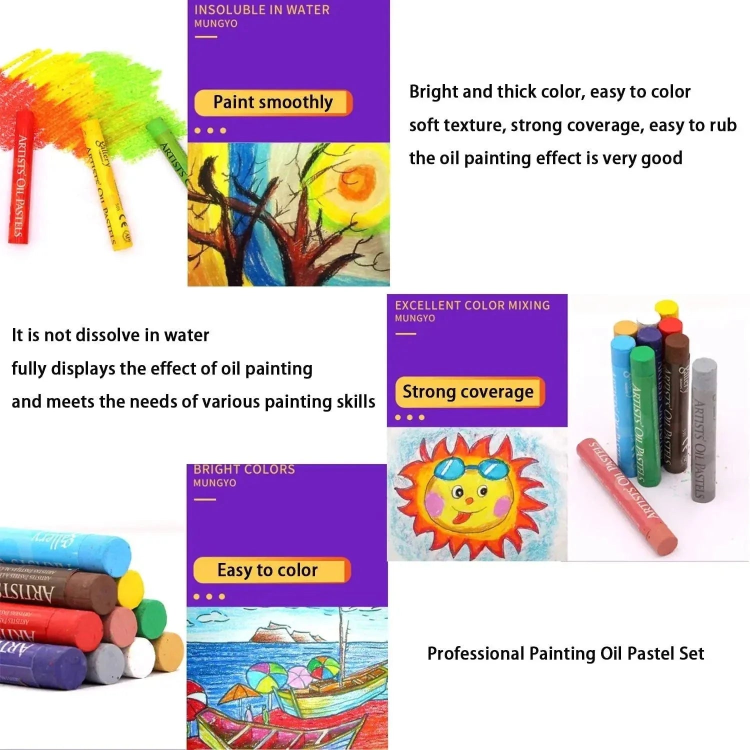 Artist Oil Pastel Set - 12/25/50 Colors, Non-Toxic Washable Crayons for Drawing & Painting
