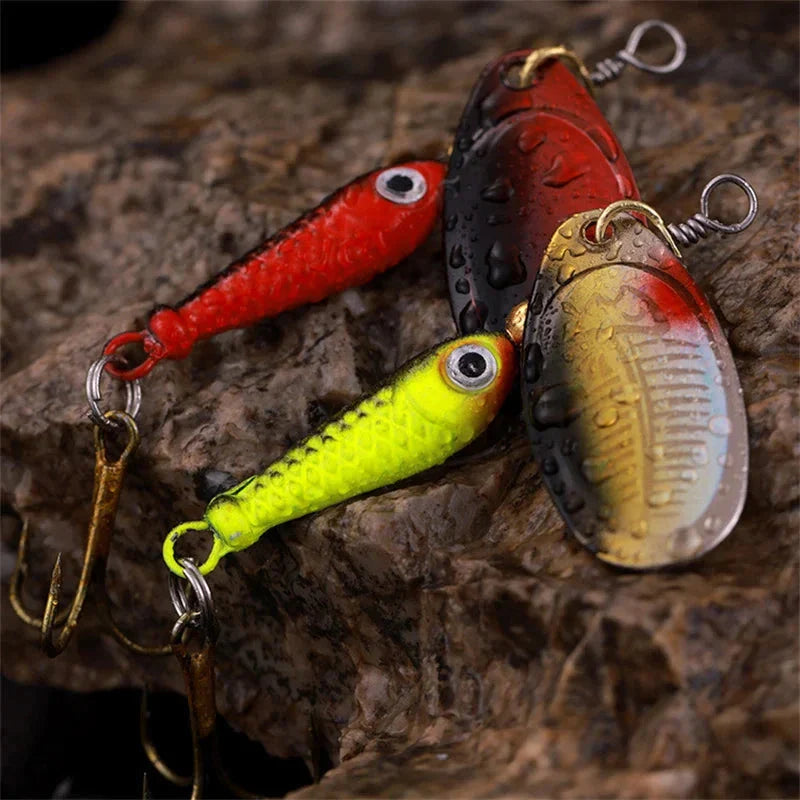 Rotating Metal Spinner Fishing Lure 9.1g 7cm – Sequin Hard Bait with Treble Hook for Bass, Pike, Carp & Trout