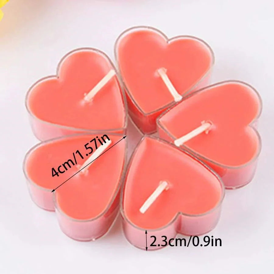 9pcs Heart-Shaped Scented Tea Candles – Romantic Décor for Valentine's Day, Weddings, and Anniversaries