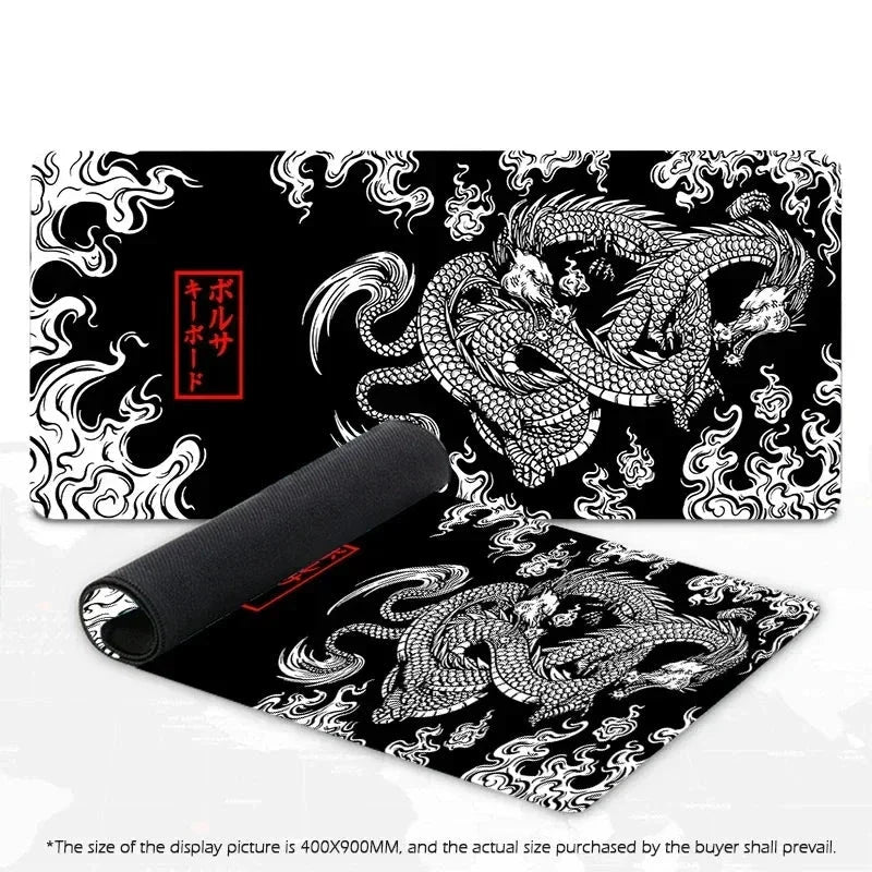 Japanese Dragon XXL Gaming Mouse Pad - Anime Desk Mat for Esports