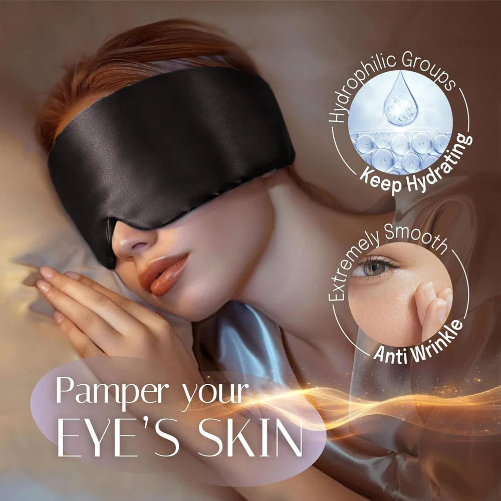 100% Mulberry Silk Sleeping Mask – Soft Eyepatch for Travel & Sleep