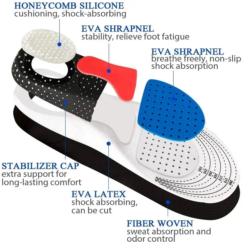 6Pcs Orthopedic Insoles - Arch Support & Shock Absorbing for Plantar Fasciitis