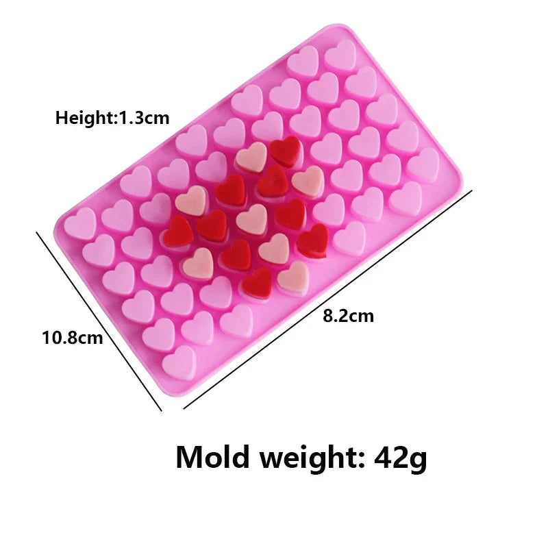 55-Cavity Heart Silicone Candle Mold – DIY Valentine’s Candle, Wax Melt & Chocolate Mold for Love Crafts, Baking & Party Gifts