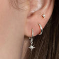 3-Piece Star Drop Earrings Set – 18K Gold Stainless Steel Dangle Jewelry