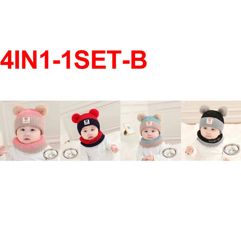 Cute Winter Kids Hats for Girls & Boys Soft Wool Fleece Ear Protection