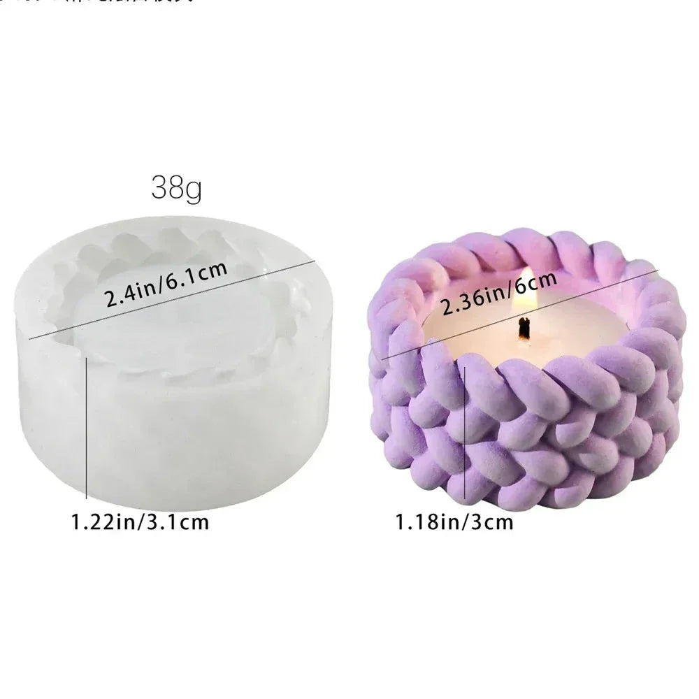 Hemp Rope Candle Cup Silicone Mold – DIY Succulent Pot, Cement, Resin & Gypsum Craft Mold for Home Décor & Storage Boxes