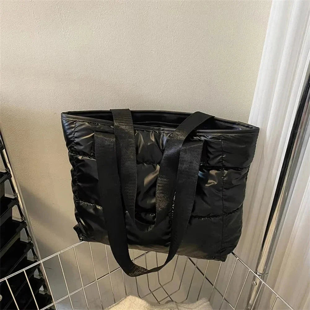 Quilted Cotton Tote Bag – Large Capacity Fashion Ladies Handbag