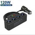3 in 1 USB Type C Socket 120W Car Cigarette Lighter Splitter 12V 24V Fast Charger Phone Power Adapter for Car DVR GPS Dashcam