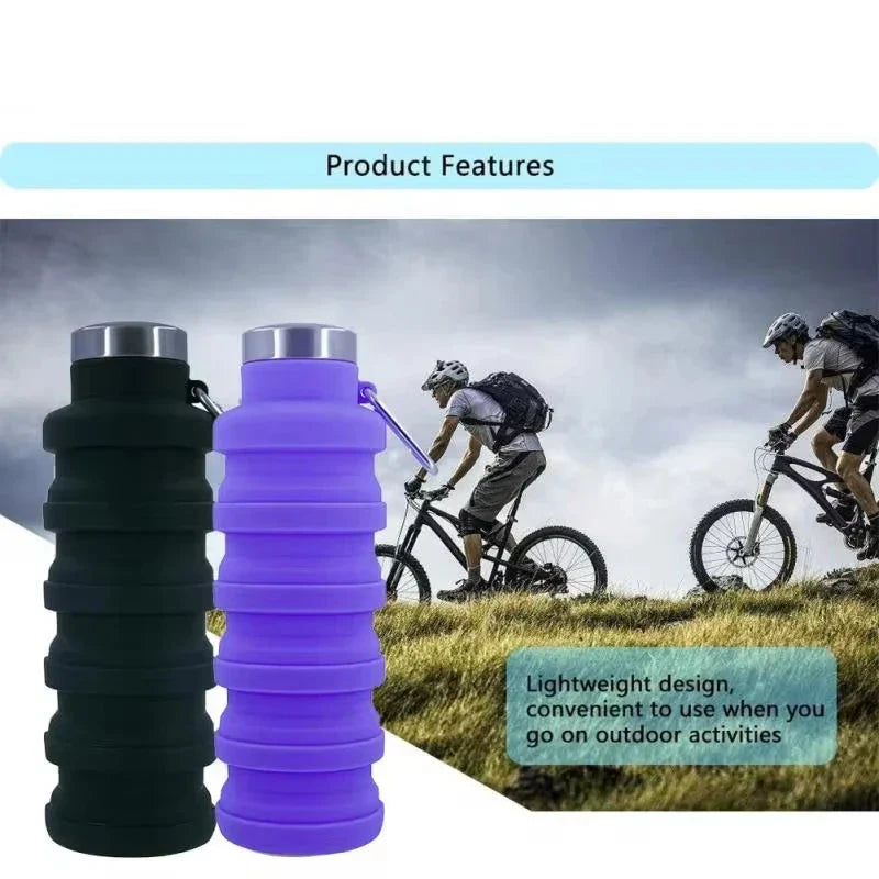 Collapsible Silicone Water Bottle - BPA-Free, Portable & Reusable for Outdoor Adventures