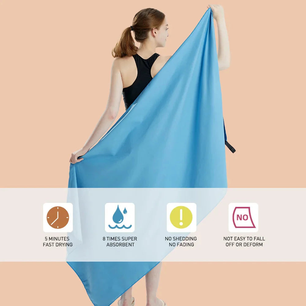 Microfiber Quick-Dry Towel – Lightweight Sandproof Sports & Travel Towel for Gym, Beach, Swim & Yoga