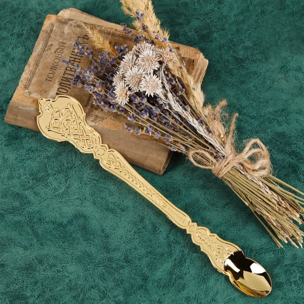 Church Product Baptismal Supplies Gold Plated Holy Grail Plate Spoon Religious Ritual Accessories Holy Water Set