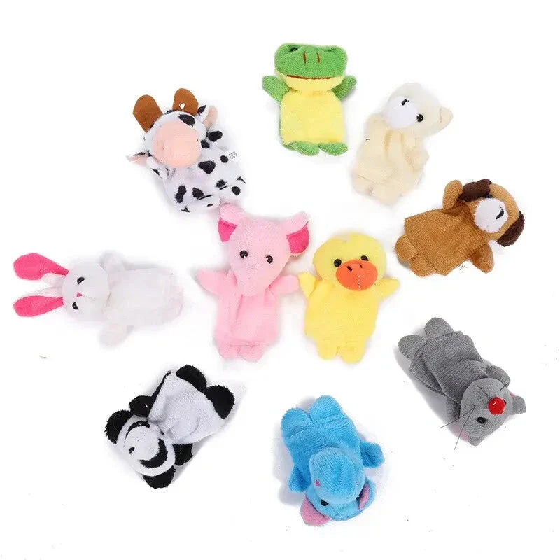 Cartoon Finger Puppets – 1/5/10pcs Plush Hand Dolls for Kids