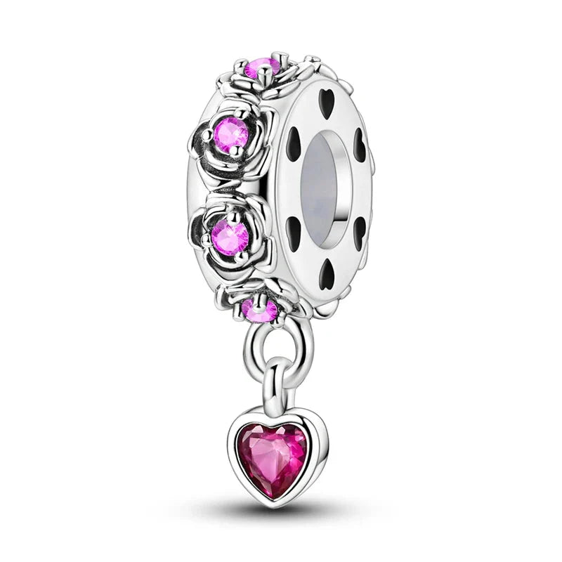 100% 925 Sterling Silver Rainbow Zircon Butterfly Dragon Silicone Stopper Charms - Colorful Beads for DIY Bracelets, Customizable Jewelry for All Occasions