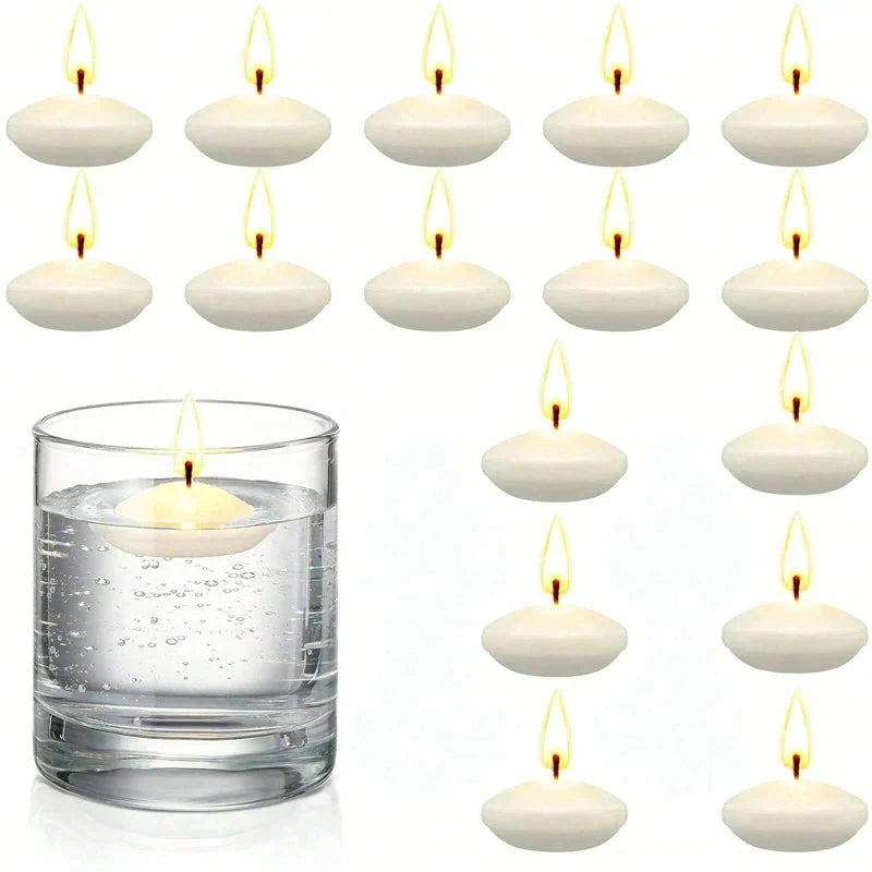 6/10/16Pcs Unscented Floating Candles – Romantic Soy Wax Discs for Valentine's Day, Weddings, Parties, and Home Décor