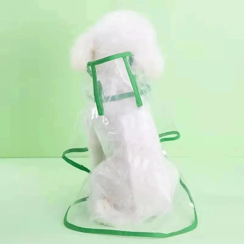 Transparent Dog Raincoat – Waterproof Hooded Pet Rainwear Jacket for Small Dogs