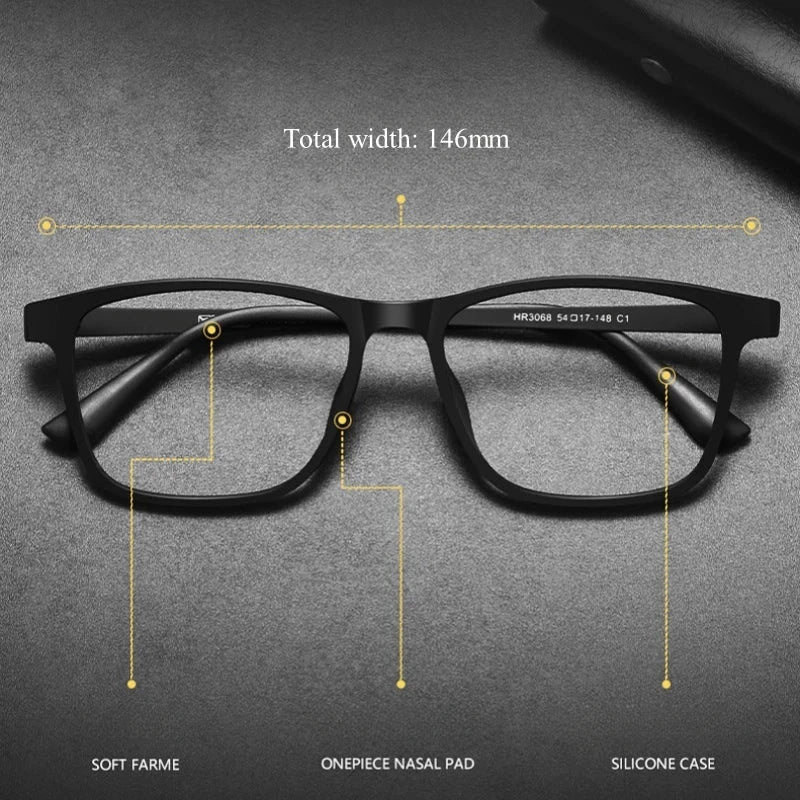 YIMARUILI Men's Square Glasses – Ultra-Light Titanium Optical Frames