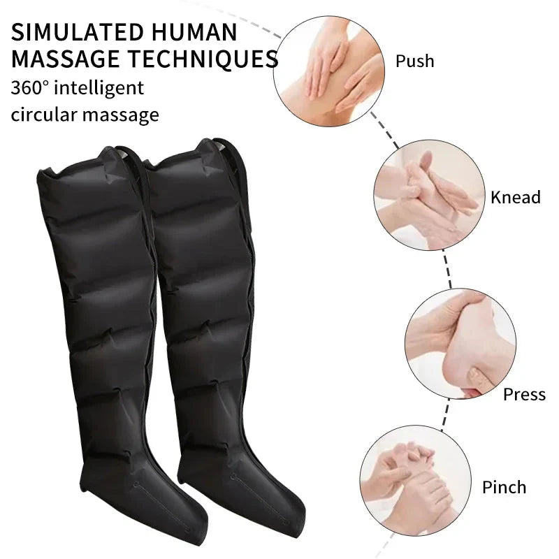 Electric Pneumatic Leg Massager for Thighs, Calves & Feet with Remote