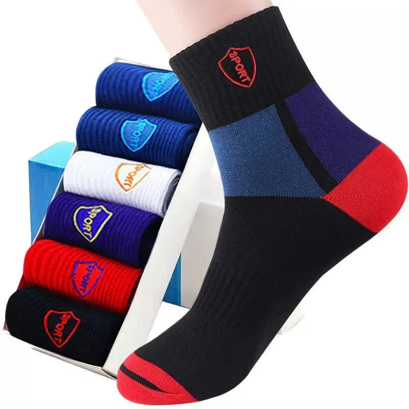 10PCS Men’s Mid-Calf Cotton Socks – Solid Color, Versatile for All Seasons