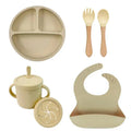Food Grade Silicone Baby Feeding Dish Set Suction Plate Cup