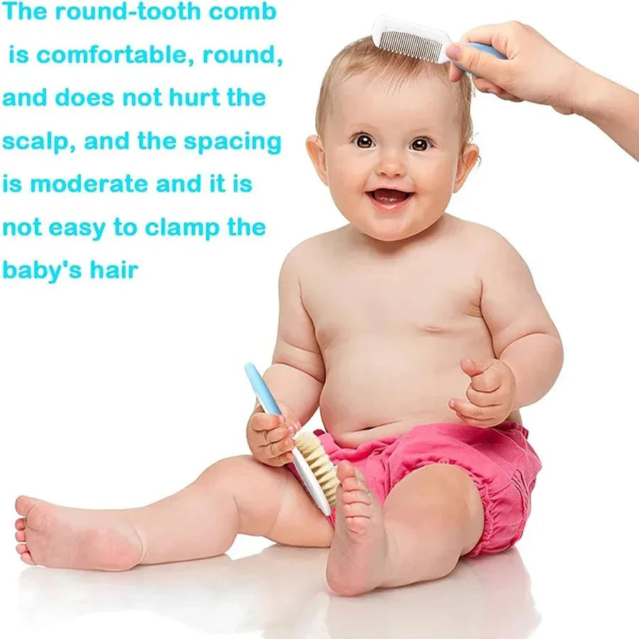 Baby Hair Brush Set – Soft Silicone Bristle Comb for Newborns