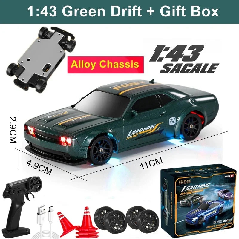1/64 4WD High-Speed Drift RC Car – Mini Remote Control Racing Toy for Kids & Adults