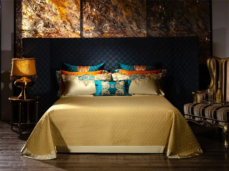 Royal Luxury Bedding Comforter Embroidery Duvet Cover Set 4/6/10Pcs