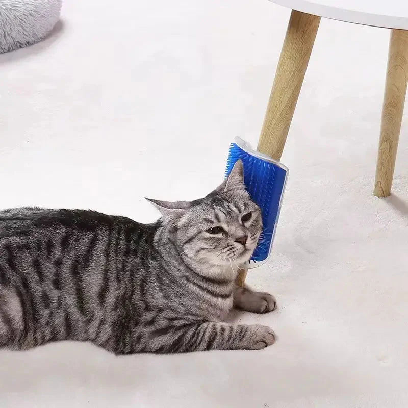 Cat Massage Brush & Hair Remover – Self-Grooming Wall Corner Comb for Cats | Detachable, Easy-Clean Pet Massage Tool