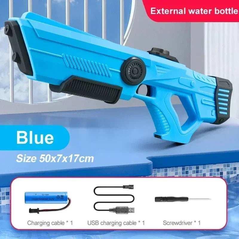 Electric Automatic Water Gun – Rechargeable High-Pressure Water Blaster for Kids & Adults, Portable Outdoor Beach Toy