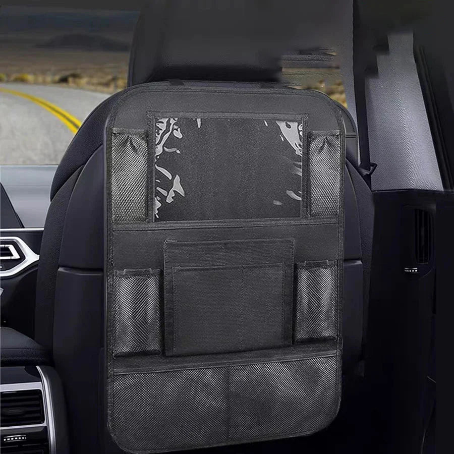 Black Multi-Grid Car Seat Back Storage Bag Organizer