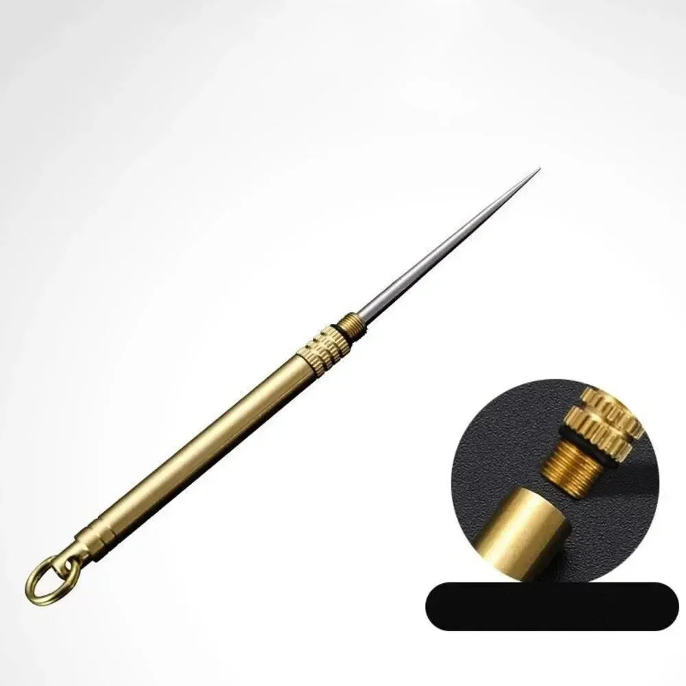 Titanium & Brass Toothpick with Waterproof Bottle Tool