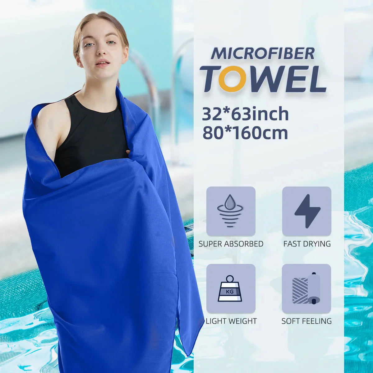 Microfiber Quick-Dry Towel – Lightweight Sandproof Sports & Travel Towel for Gym, Beach, Swim & Yoga