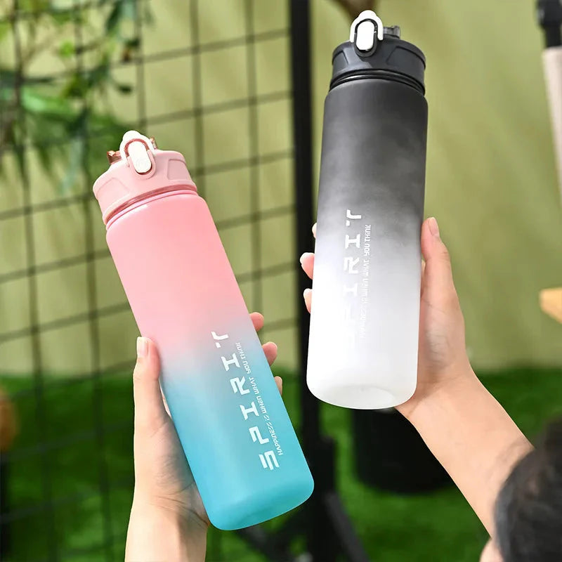 800ML Large Capacity Sports Water Bottle | Leak-Proof BPA-Free Plastic Jug with Straw & Rope for Gym, Outdoor & Travel