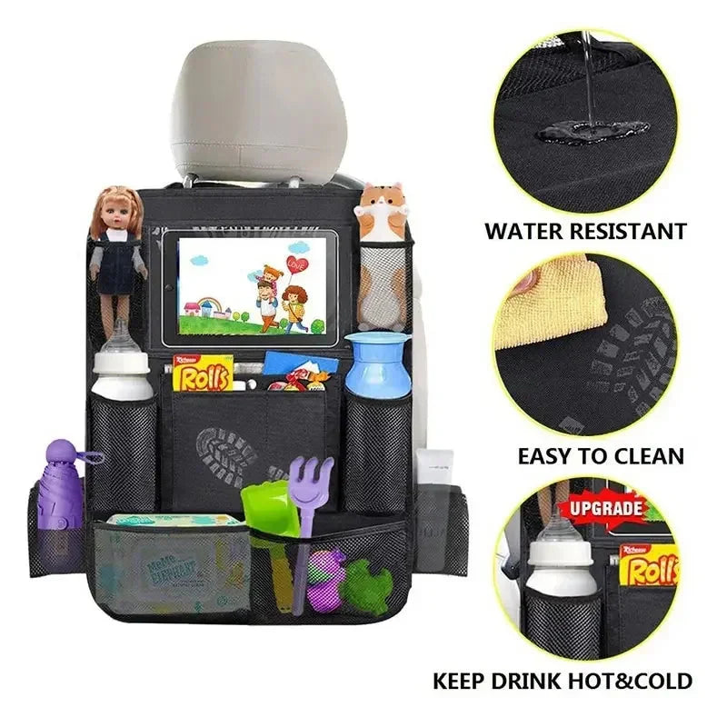 Car Seat Organizer with Tablet Holder – Backseat Storage Bag