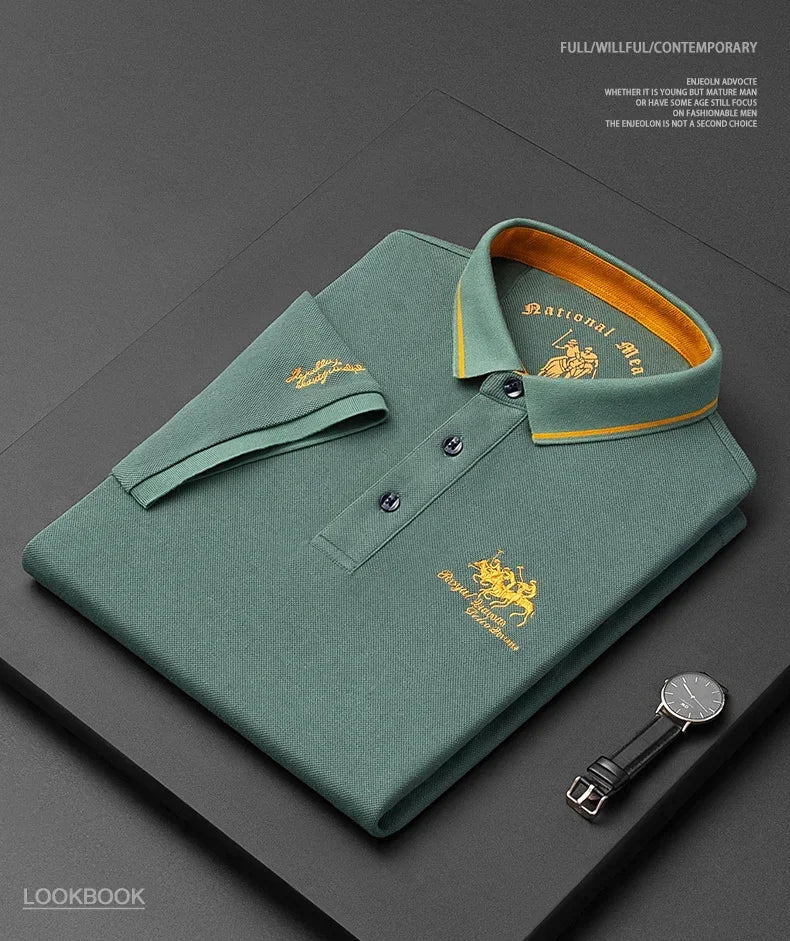 High Quality Men's Cotton Embroidered Summer Polo Shirt Short Sleeve T-shirt