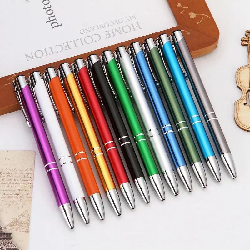 100pcs/lot Hot Sell Metal Ballpoint Pen Support Custom Logo Advertising Wholesale Personalized Pen Advertising Promotional Gift