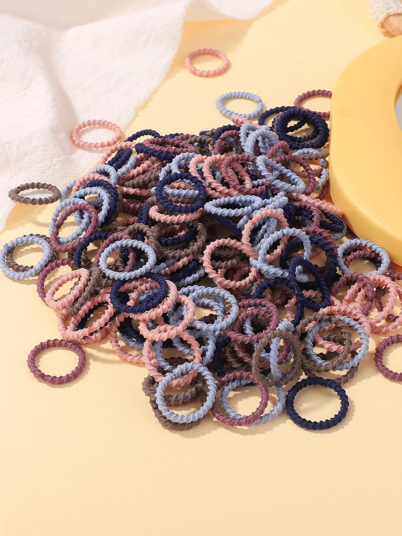 100pcs Kids Rubber Bands – Colorful Hair Scrunchies for Toddlers
