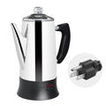 Electric Coffee Maker Pot, Stainless Steel Percolator, 110V, 220V Plug, 1.8L Large Capacity, Gift for Coffee Lovers, 12Cups