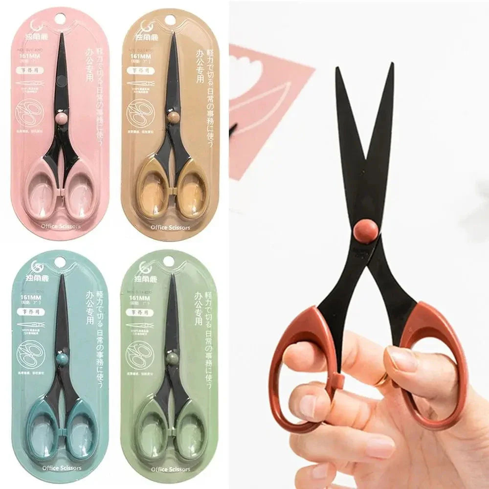 Color Scissors with Stainless Steel Blade - Safe Design for Paper Cutting, Crafts, and Office Use