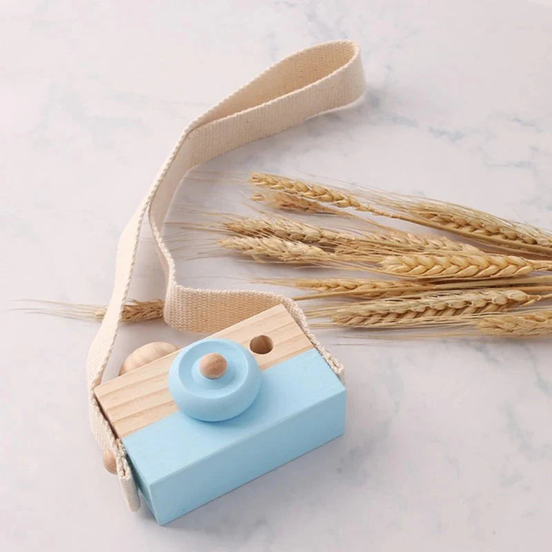 Wooden Fashion Camera Montessori Baby Toy Pendant