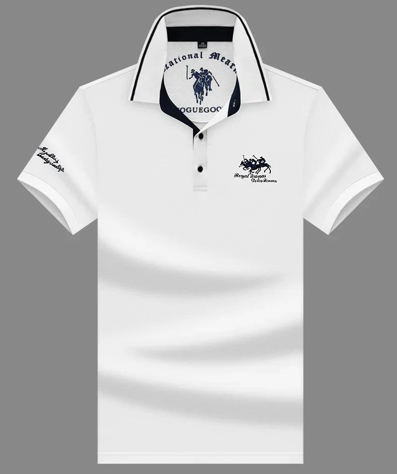 High Quality Men's Cotton Embroidered Summer Polo Shirt Short Sleeve T-shirt