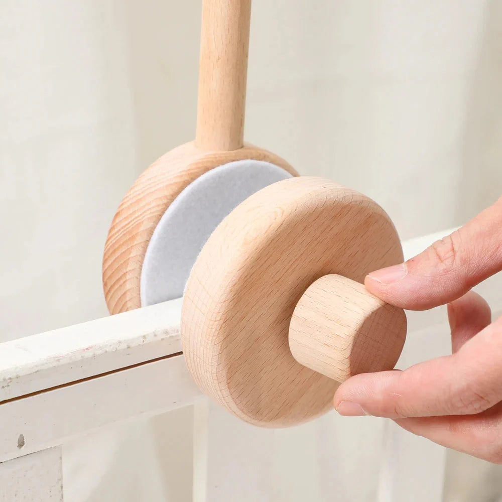 Wooden Crib Mobile Bed Bell Bracket for Baby 0–12 Months