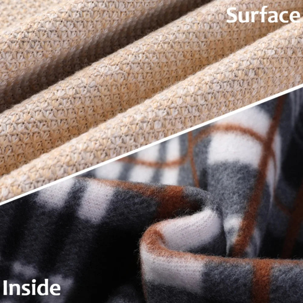 Men's Stand-up Collar Knit Sweater Jacket Autumn/ Winter Cardigan Slim Solid Color