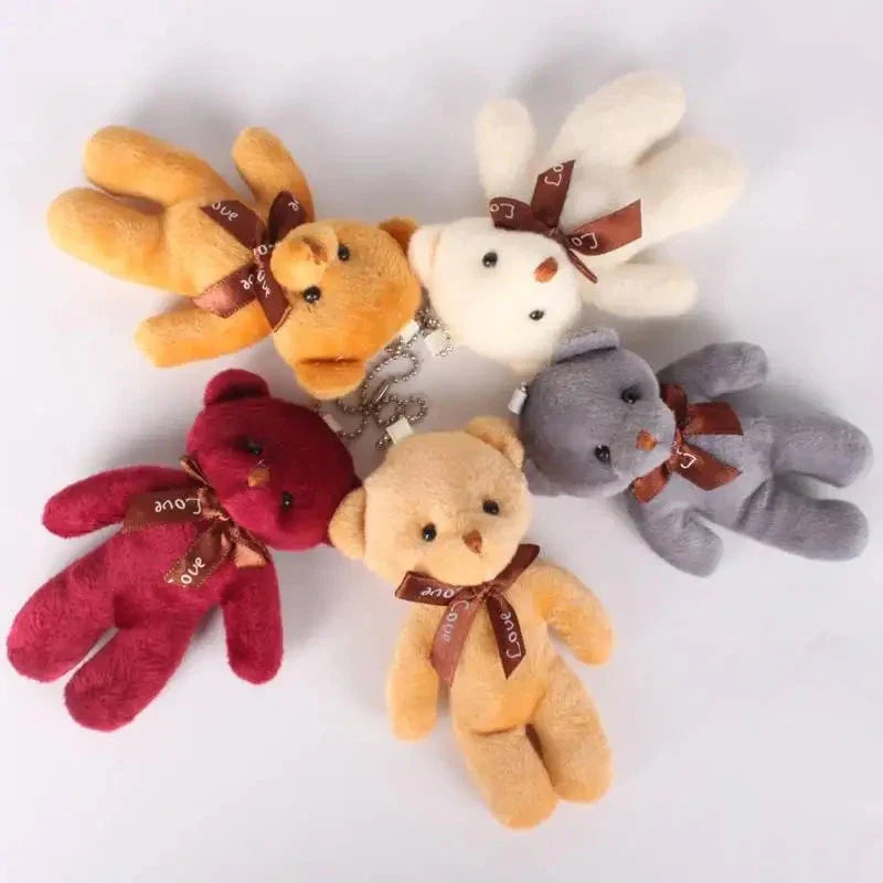 12pcs Mini Teddy Bear Plush Toys – Soft Keychain & Party Gift Dolls