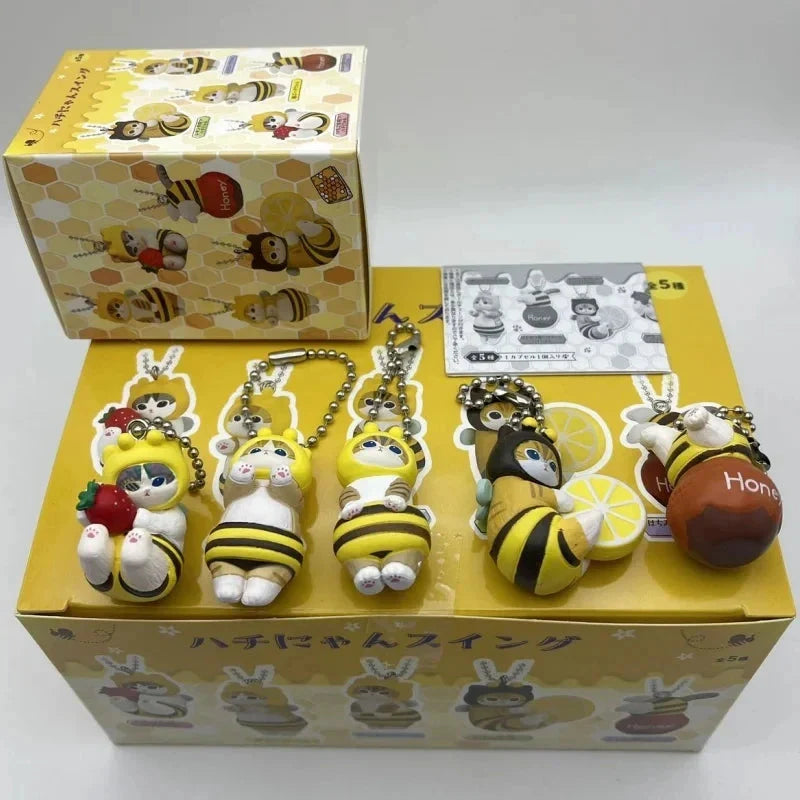 New Mofusand Bee Shaped Blind Box Twisted Egg Bee Cat Anime Figure Ornament Cute Doll Handmade Model Decor Toy Kid Birthday Gift