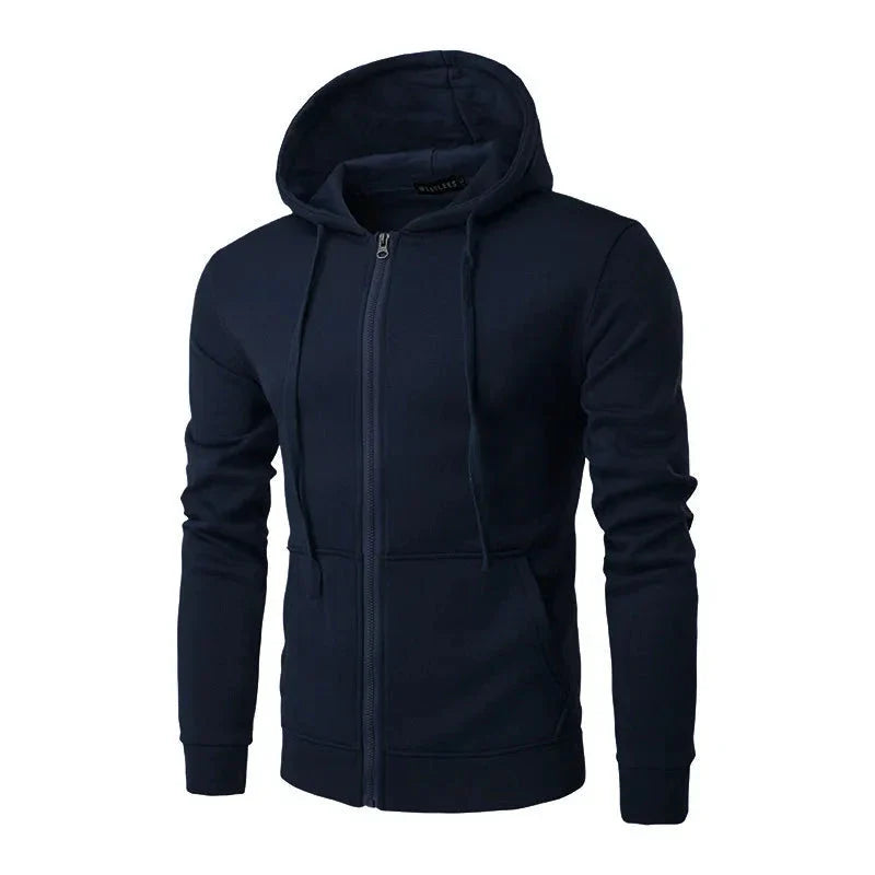 Men’s Autumn Zipper Hoodie – Slim Fit Long Sleeve Casual Sweatshirt Jacket